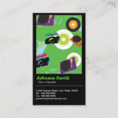 Pub DJ - Cool Disk Jockey Mixer Deck - QR Code Visitenkarte (Vorderseite)