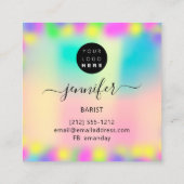 Pub Drinks Bar Restaurant Coctail Logo Pinky Quadratische Visitenkarte (Rückseite)