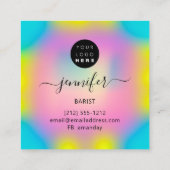 Pub Drinks Bar Restaurant Coctail Logo Rosa Quadratische Visitenkarte (Rückseite)