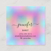 Pub Drinks Bar Restaurant Logo Holograph Pink Glas Quadratische Visitenkarte (Rückseite)