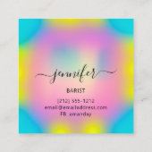 Pub Drinks Bar Restaurant Logo Logo Blau Quadratische Visitenkarte (Rückseite)