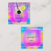 Pub Drinks Bar Restaurant Logokombination VIP Quadratische Visitenkarte (Vorne/Hinten)