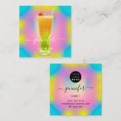 Pub Drinks Bar Restaurant Lounge Logo Candy Quadratische Visitenkarte (Vorne/Hinten)