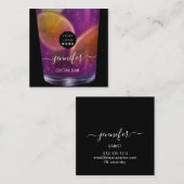 Pub Drinks Bar Restaurant Lounge Logo Violet Quadratische Visitenkarte (Vorne/Hinten)