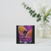 Pub Drinks Bar Restaurant Lounge Logo Violet Quadratische Visitenkarte (Stehend Vorderseite)