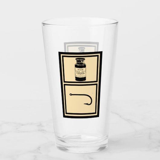 Pub Glas, Bier, Geschenk für ihn, Fischer Glas (Vorderseite)