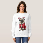 Pub Hund tragen Santa Anzug für Weihnachten Hund L Sweatshirt (Vorne ganz)