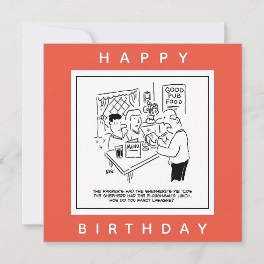 Pub Meetings und Pub Menu Cartoon Karte (Vorderseite)