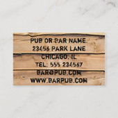 Pub-oder Bar-Inhaber-Bier-Dosen-Geschäfts-Karte Visitenkarte (Rückseite)