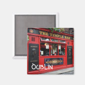 Pub-Quadratzoll aus Red Temple mit Text: Dublin Magnet (Vorderseite/Rückseite)