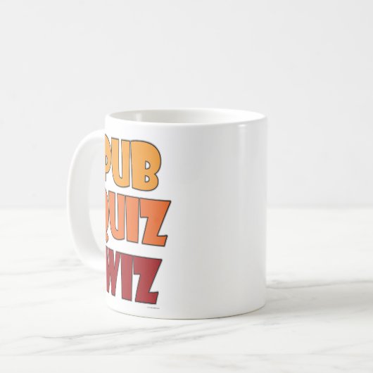 Pub Quiz Wiz Funny Trivia Challenge Design Kaffeetasse (Vorderseite Links)