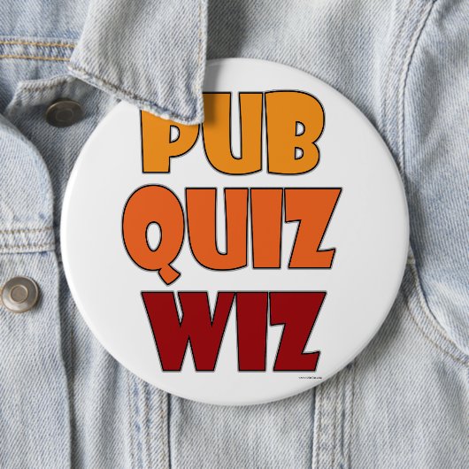 Pub Quiz Wiz Funny Trivia Champion Fun Button (Beispiel)