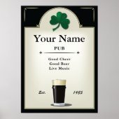 Pub Sign, Irish Pub, Personalisiert Poster (Vorne)
