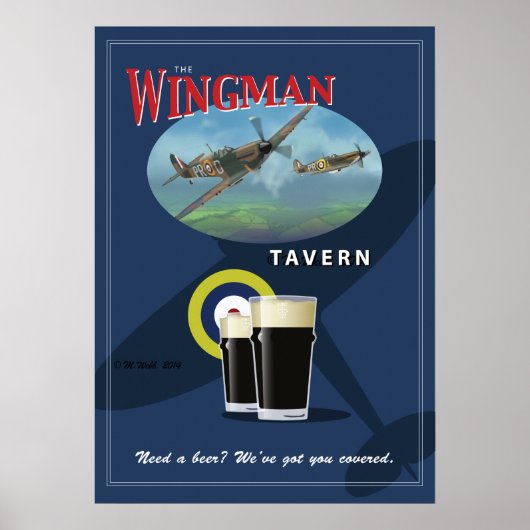 Pub Sign, "The Wingman Tavern" Poster (Vorne)