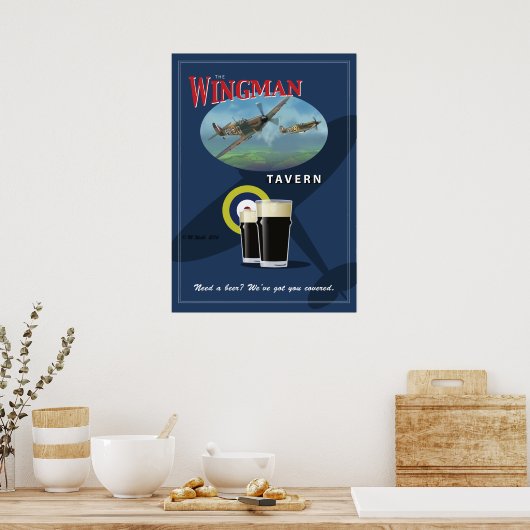 Pub Sign, "The Wingman Tavern" Poster (Küche)