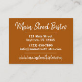 Pub Snacks Bar Food Restaurant Appetizers Bistro Visitenkarte (Rückseite)