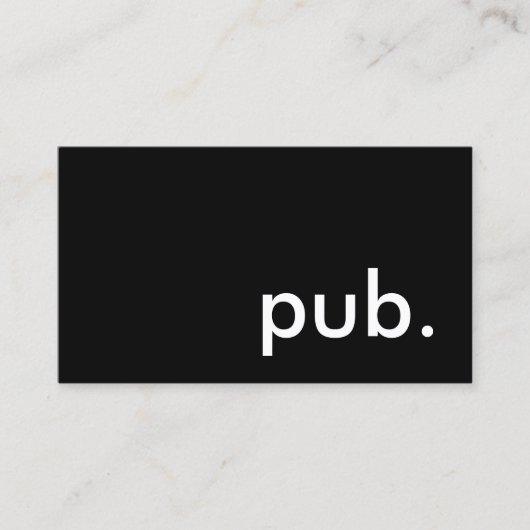 Pub. Visitenkarte (Vorderseite)