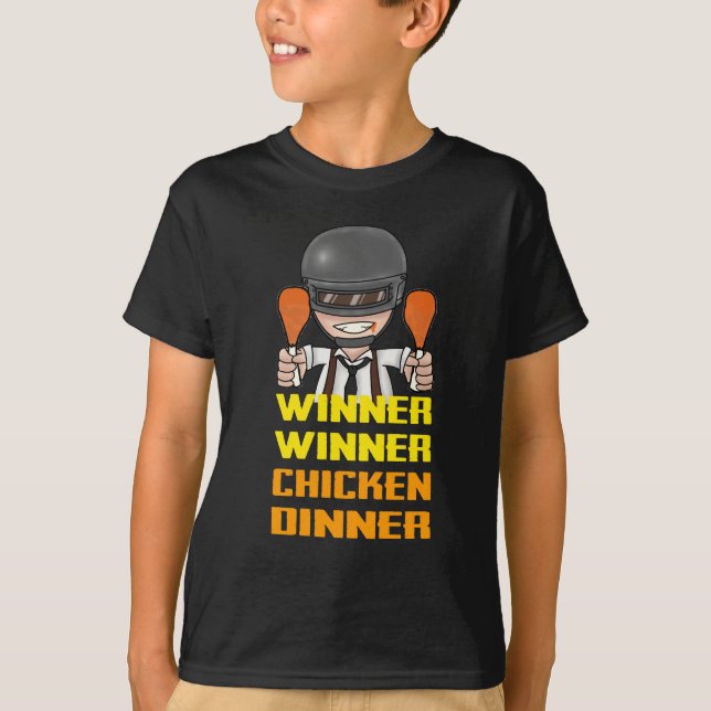 PUBG - Sieger, Sieger-Huhn-Abendessen T-Shirt (Vorderseite)