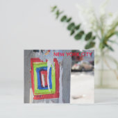 Public Art New York City Telefone Pole Graffiti Postkarte (Stehend Vorderseite)