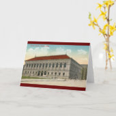 Public Library, Boston 1911 Vintag Karte (Gelbe Blume)