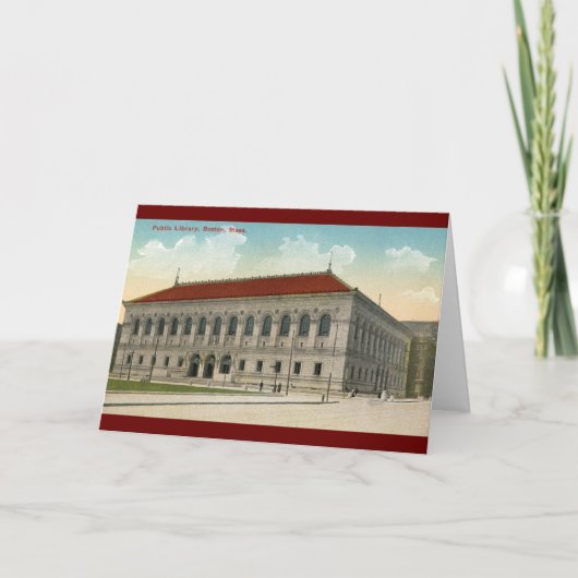 Public Library, Boston 1911 Vintag Karte (Vorderseite)