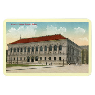 Public Library, Boston 1911 Vintage Postkarte Magnet