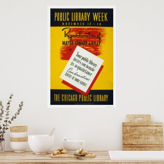 Public Library Chicago 1940 WPA Poster (Küche)