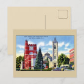 Public Library, Church, Tavern, Nashua NH Postkarte (Vorne/Hinten)