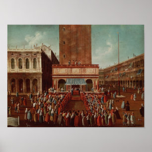 Public Lottery at Loggetta, the Piazza San Poster