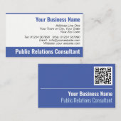 Public Relations Consultant QR Code Business Card Visitenkarte (Vorne/Hinten)