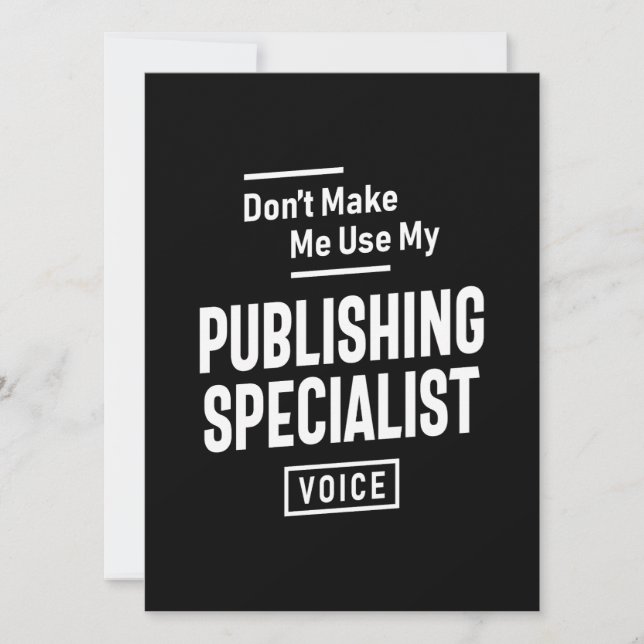 Publishing Specialist Job Beruf Geburtstag (Vorderseite)