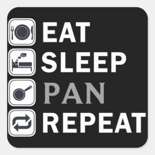 Pubs-Eat Sleep Pan Wiederholung Quadratischer Aufkleber