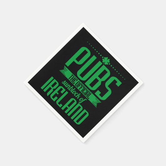 Pubs The Official Sunblock Of Ireland Clovers St P Serviette (Ecke)