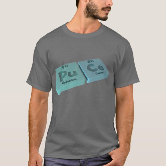 Puce als PU-Plutonium und Cer-Cer T-Shirt (Vorderseite)