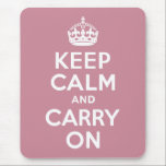 Puce bleibt ruhig und führt weiter mousepad<br><div class="desc">Puce und weiß "Keep Calm and Carry On" moderne Version des klassischen Poster auf einem vertikalen Format Mousepad. Aber man kann es auf ein horizontales Design umstellen, wenn man möchte. Dieses Design ist mit zwei Bildern erstellt. Die Typografie und die Hintergrundfarbengrafik können unabhängig voneinander verschoben werden, um einen anderen Druckbereich...</div>