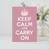 Puce Keep Calm and Carry On (Stehend Vorderseite)