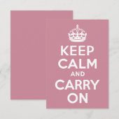 Puce Keep Calm and Carry On (Vorne/Hinten)