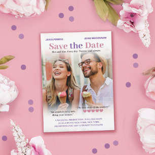 Puce & Lavender Romcom Poster Foto Save the Date