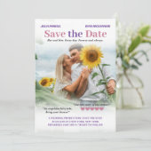 Puce & Lavender Romcom Poster Foto Save the Date (Stehend Vorderseite)