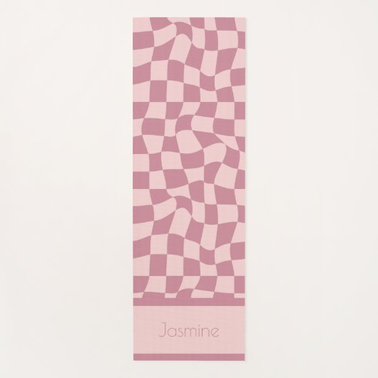 Puce Pink Checked Yogamatte (Vorderseite)