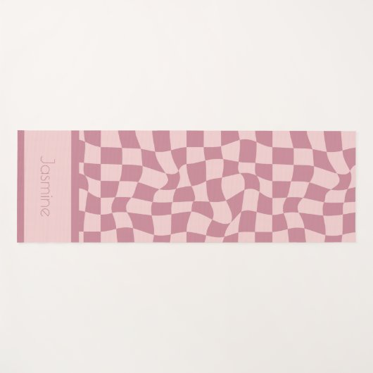 Puce Pink Checked Yogamatte (Vorderseite (Horizontal))