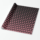 Puce Polka Dot Modern Black Geschenkpapier (Ungerollt)