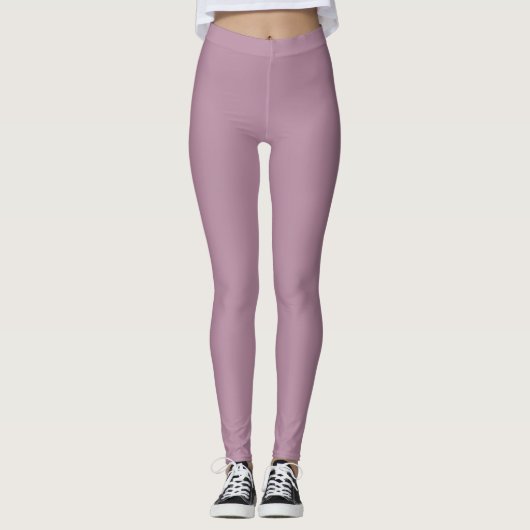 Puce Volltonfarbe Leggings (Vorderseite)