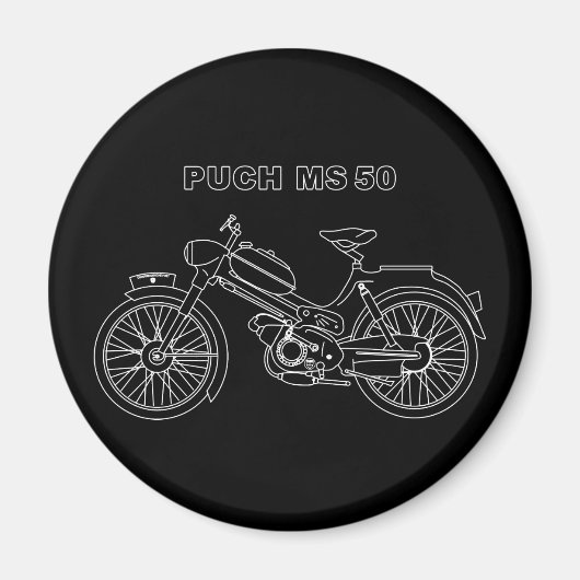 PUCH MS 50 Austrian Motor Scooter Blueprint Magnet (Vorne)
