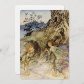 "Puck and a Fairy" Wasserfarbe von Arthur Rackham Einladung (Vorne/Hinten)