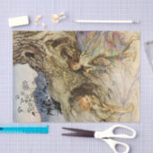 "Puck and a Fairy" Wasserfarbe von Arthur Rackham Seidenpapier (Handwerk)