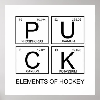 PUCK-Elemente des regelmäßigen Hockeytisches Poster