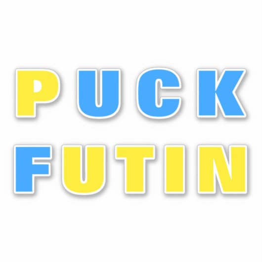 Puck Futin Aufkleber ukrainische Flagge Unterstütz (Vorderseite)