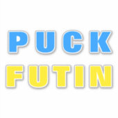Puck Futin Aufkleber ukrainische Flagge Unterstütz (Vorderseite)