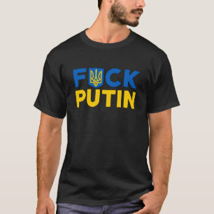 Puck futin gegen Putin ukrainische Flagge T-Shirt